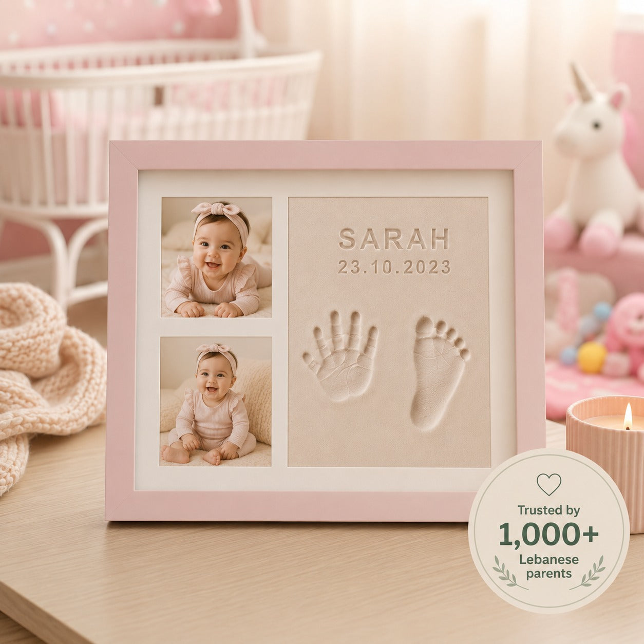 Baby Handprint & Footprint Clay Kit Frame