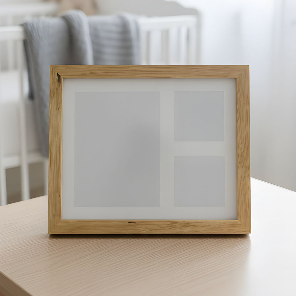 baby handprint clay kit with wood texture frame keepsake