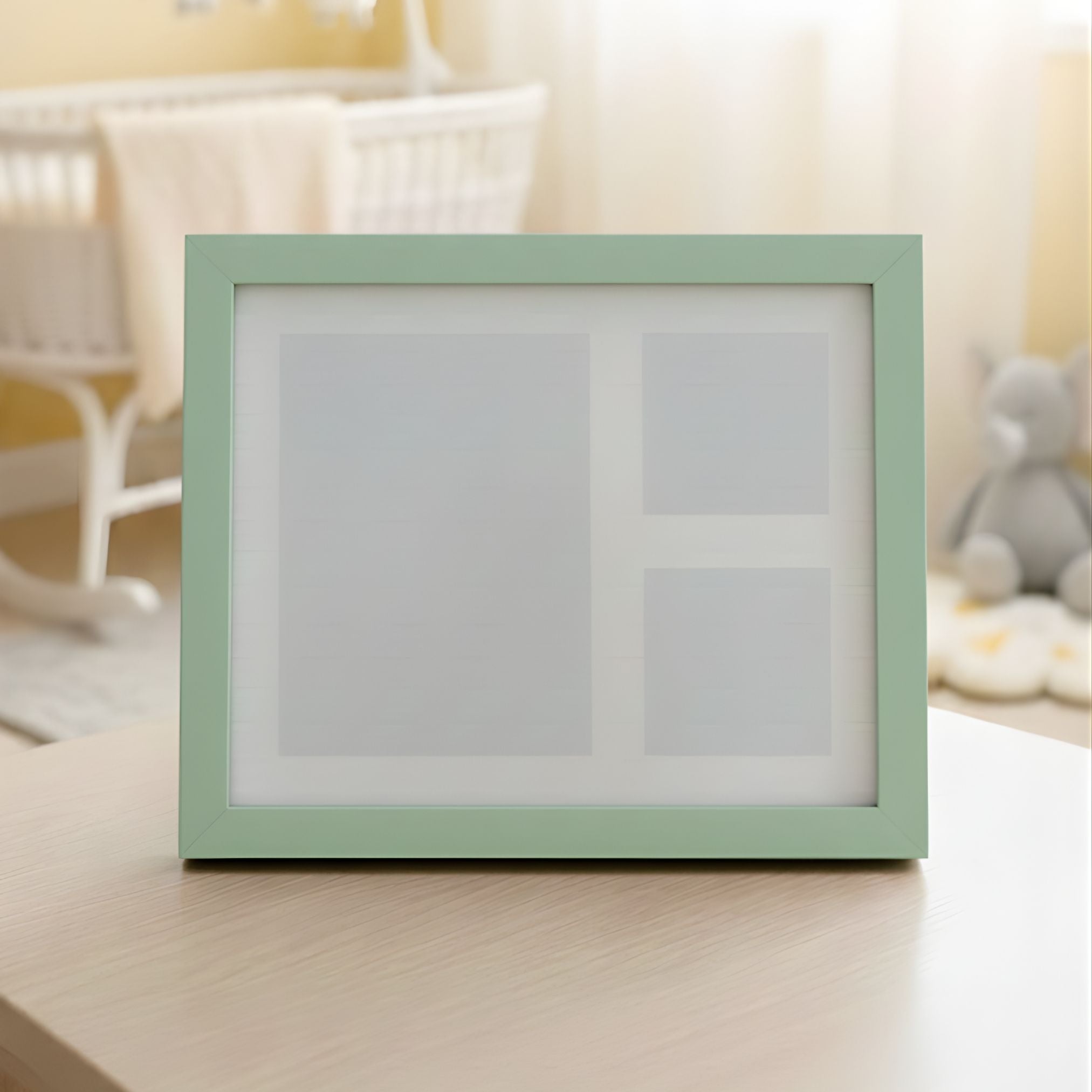 baby handprint clay kit with pastel green frame keepsake